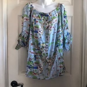 Dressbarn Westport scenic map top, size 2X